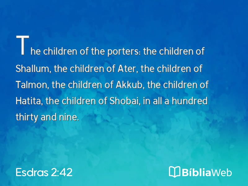 Esdras 2:42 em imagem para compartilhar