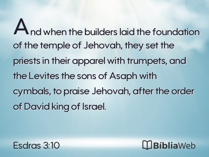 Esdras 3:10 em imagem para compartilhar