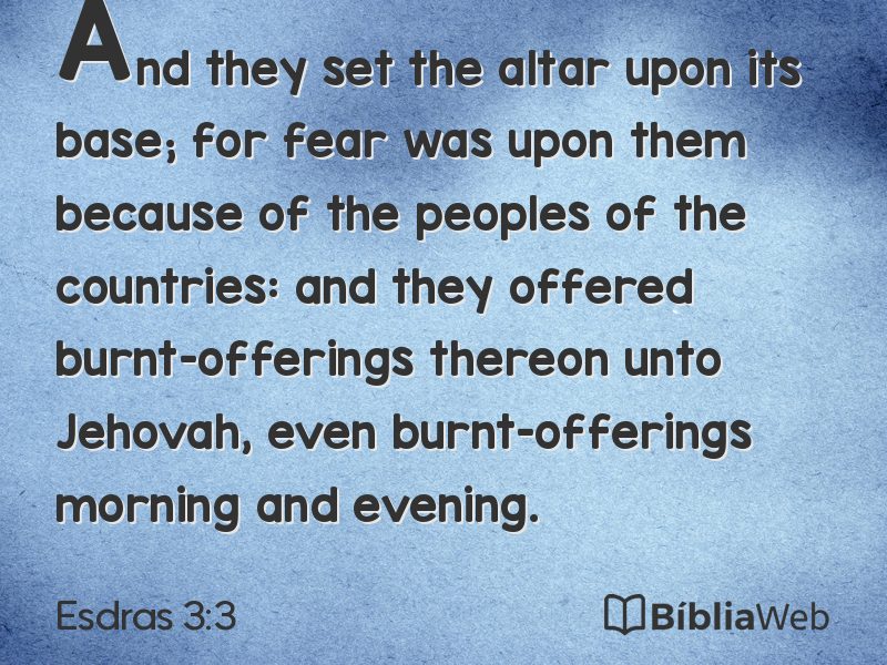 Esdras 3:3 em imagem para compartilhar