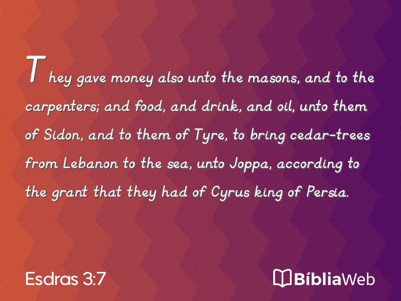 Esdras 3:7 em imagem para compartilhar