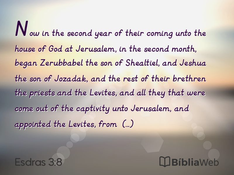 Esdras 3:8 em imagem para compartilhar