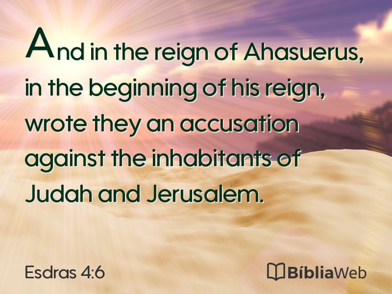 Esdras 4:6 em imagem para compartilhar