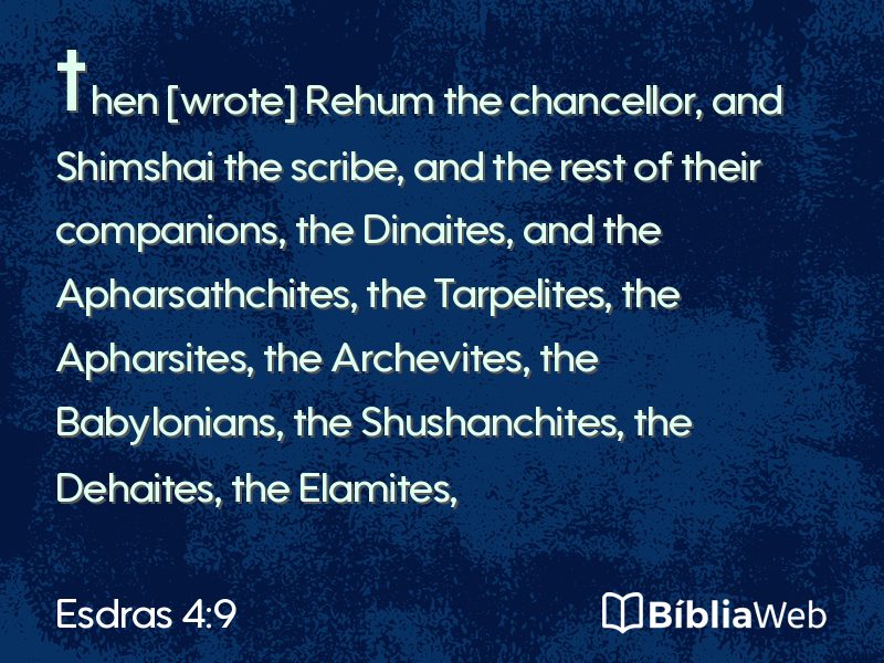 Esdras 4:9 em imagem para compartilhar