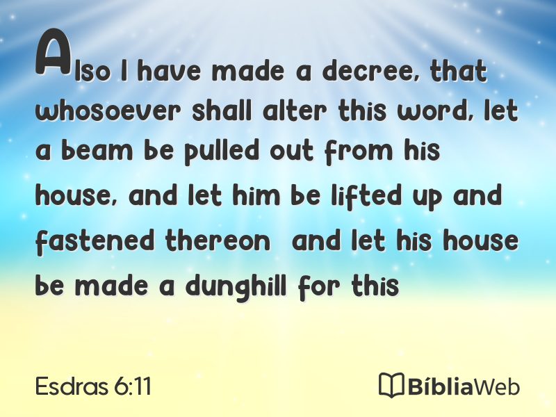 Esdras 6:11 em imagem para compartilhar
