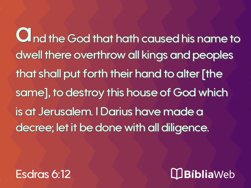 Esdras 6:12 em imagem para compartilhar