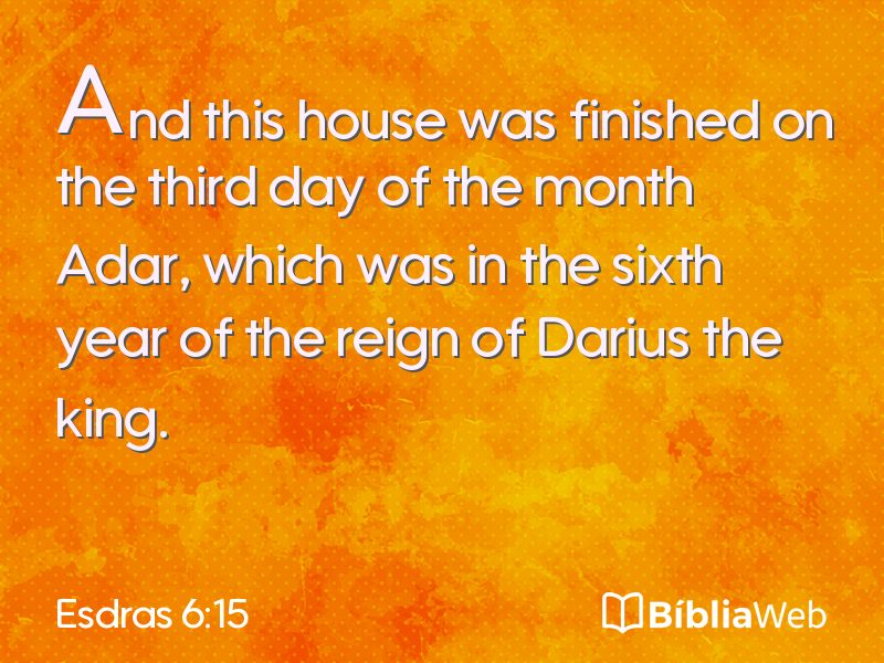 Esdras 6:15 em imagem para compartilhar