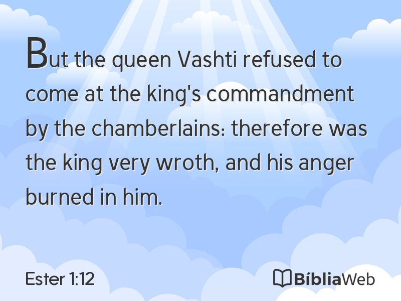 Ester 1:12 em imagem para compartilhar