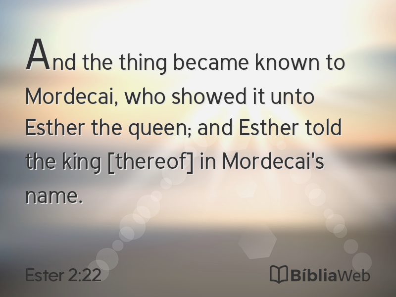 Ester 2:22 em imagem para compartilhar