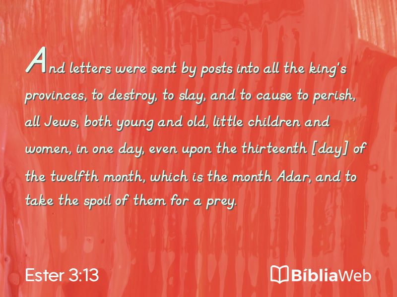Ester 3:13 em imagem para compartilhar