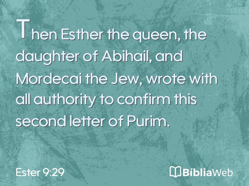 Ester 9:29 em imagem para compartilhar