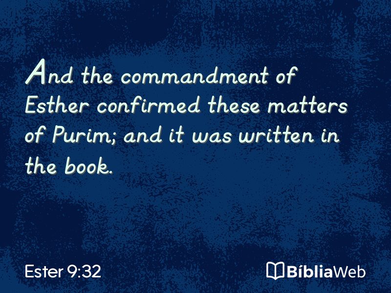 Ester 9:32 em imagem para compartilhar