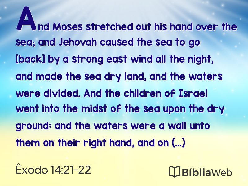 Êxodo 14:21-22 em imagem para compartilhar