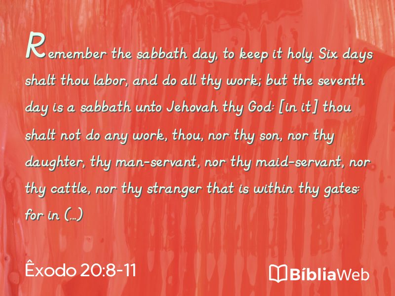 Êxodo 20:8-11 em imagem para compartilhar