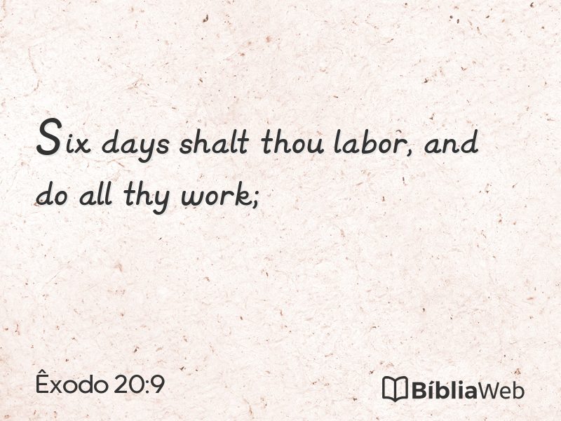 Êxodo 20:9 em imagem para compartilhar