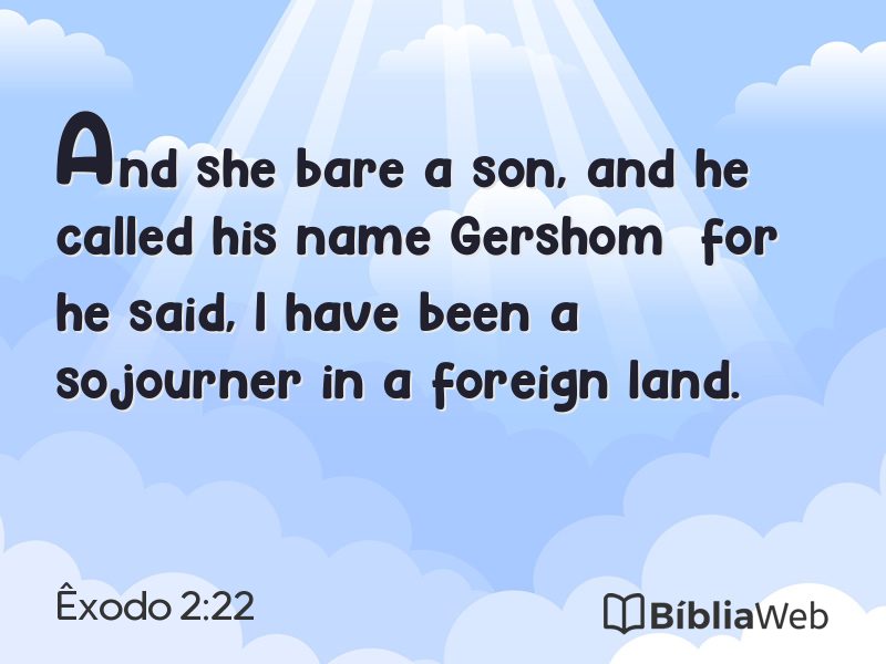 Êxodo 2:22 em imagem para compartilhar