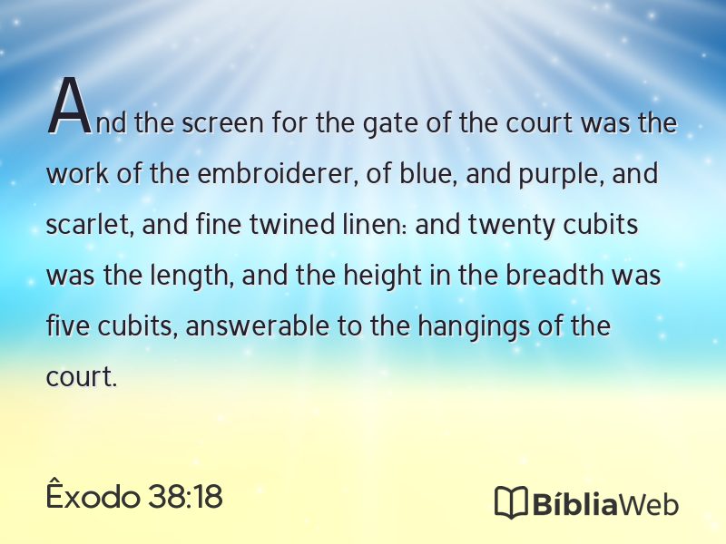 Êxodo 38:18 em imagem para compartilhar