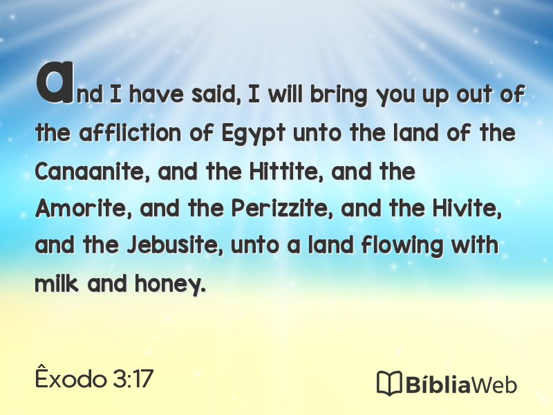 Êxodo 3:17 em imagem para compartilhar
