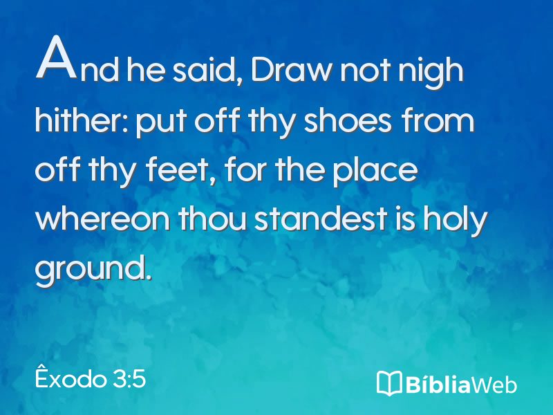 Êxodo 3:5 em imagem para compartilhar