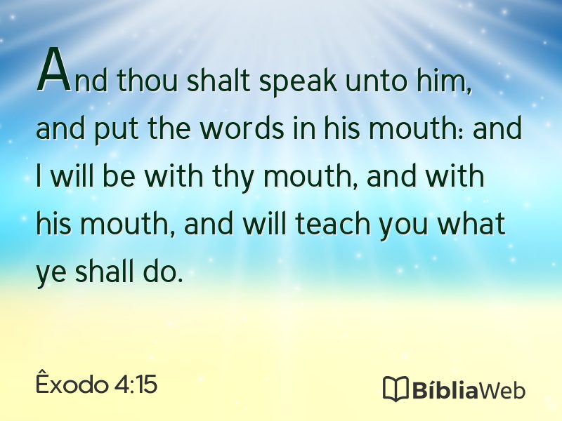 Êxodo 4:15 em imagem para compartilhar