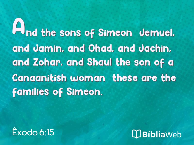 Êxodo 6:15 em imagem para compartilhar