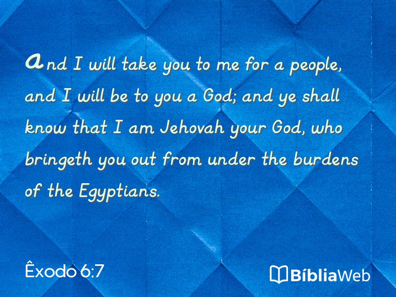 Êxodo 6:7 em imagem para compartilhar