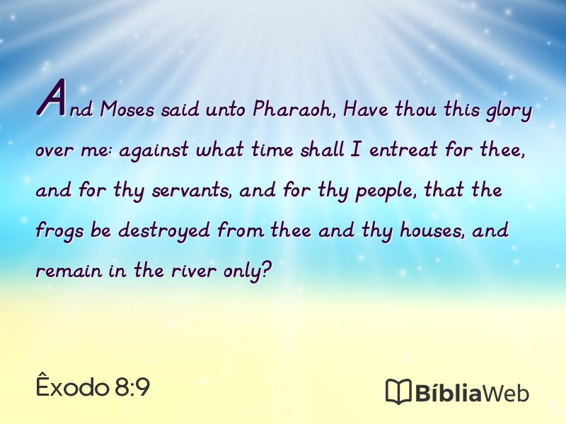 Êxodo 8:9 em imagem para compartilhar