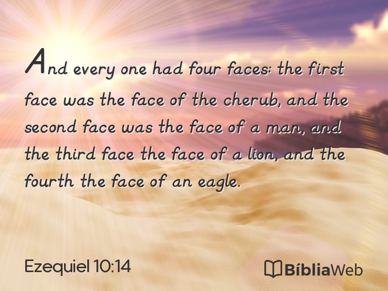 Ezequiel 10:14 em imagem para compartilhar