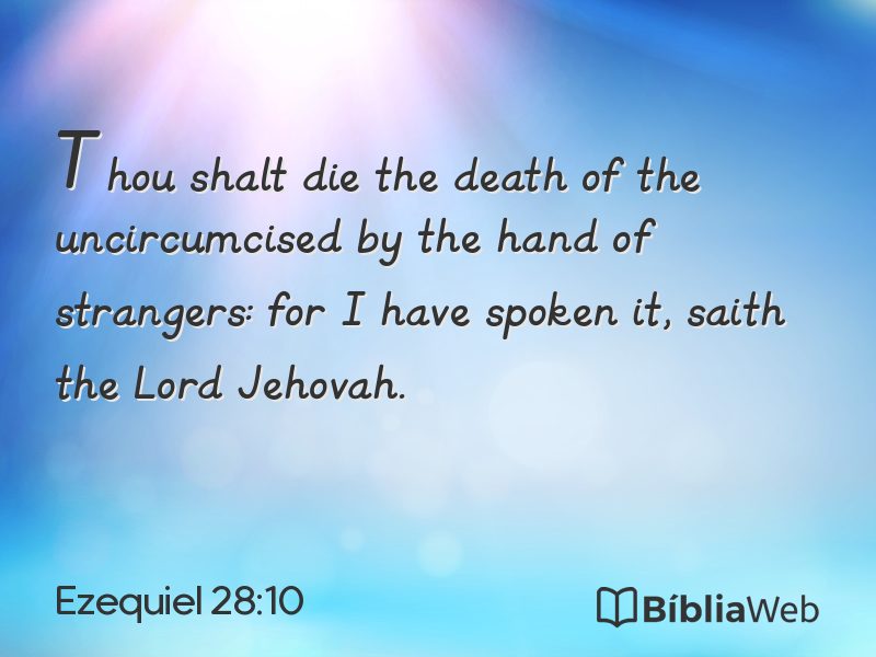 Ezequiel 28:10 em imagem para compartilhar