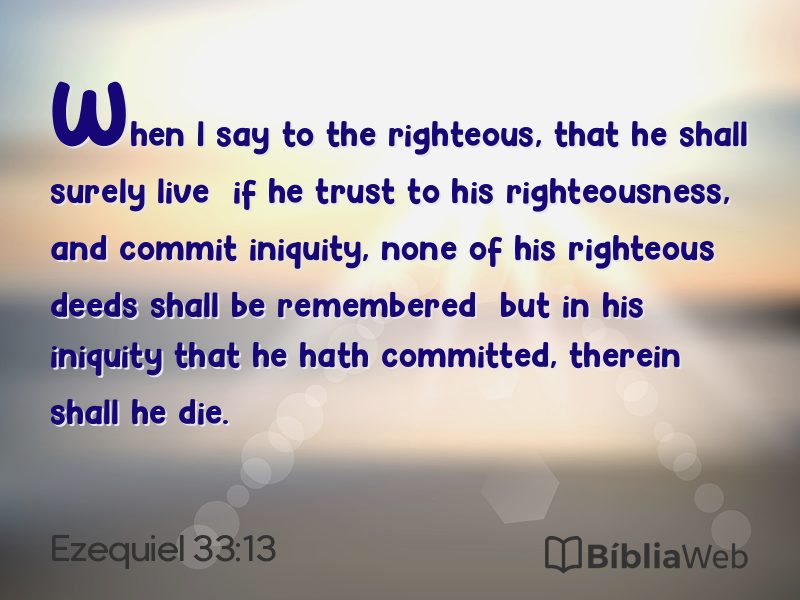 Ezequiel 33:13 em imagem para compartilhar