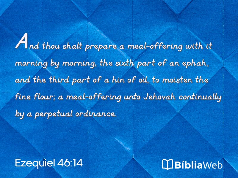 Ezequiel 46:14 em imagem para compartilhar