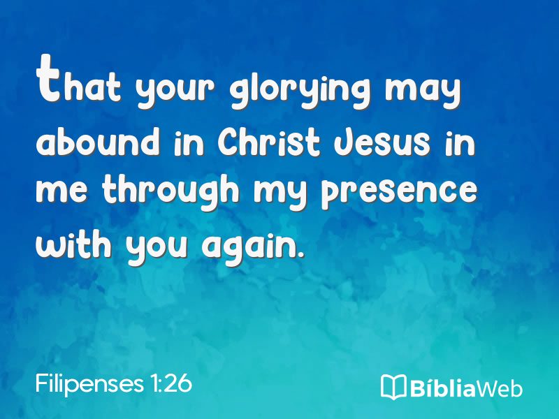 Filipenses 1:26 em imagem para compartilhar