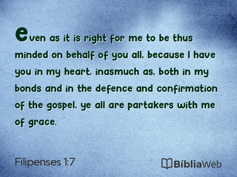 Filipenses 1:7 em imagem para compartilhar