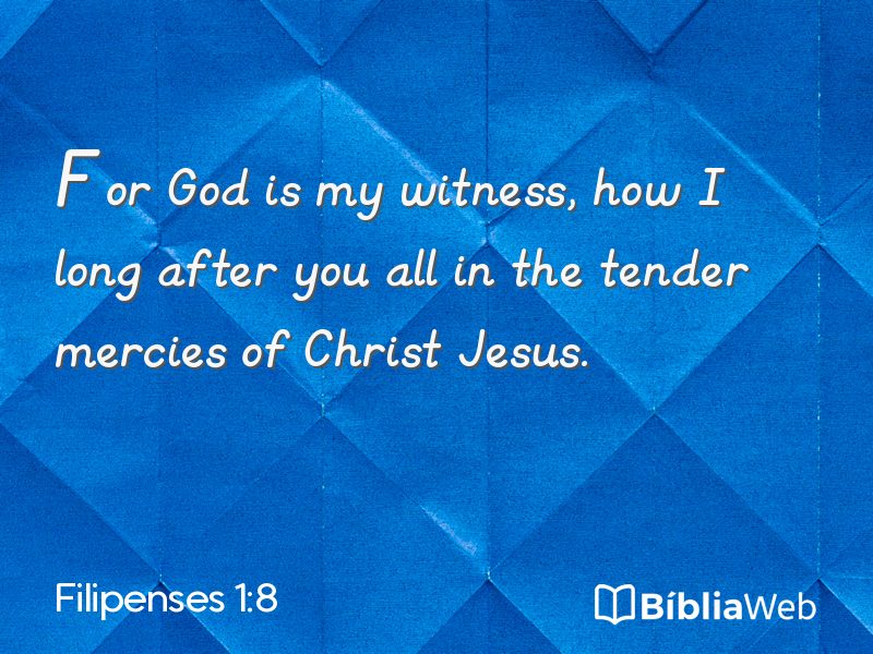 Filipenses 1:8 em imagem para compartilhar