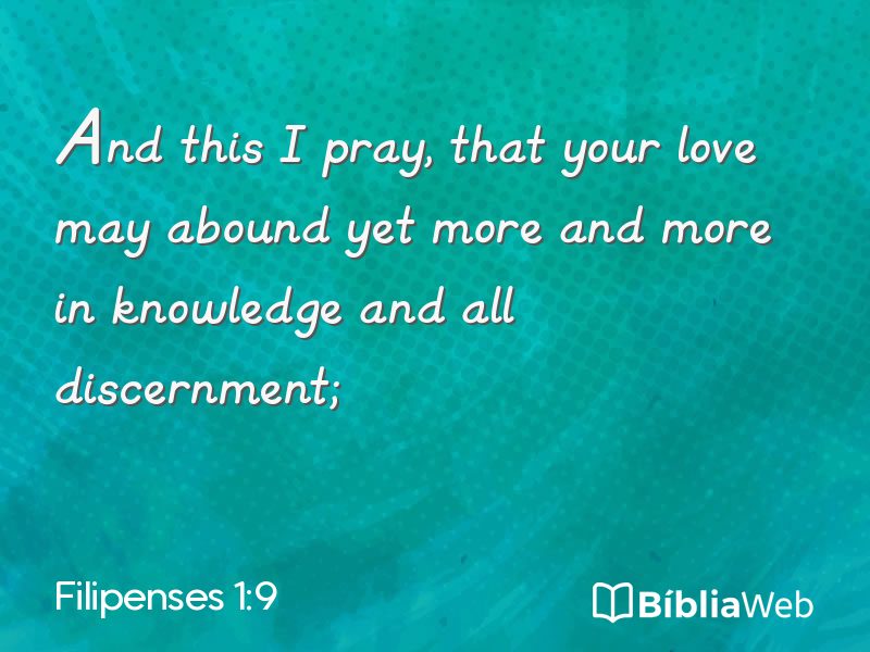 Filipenses 1:9 em imagem para compartilhar