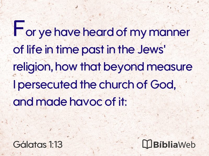 Gálatas 1:13 em imagem para compartilhar