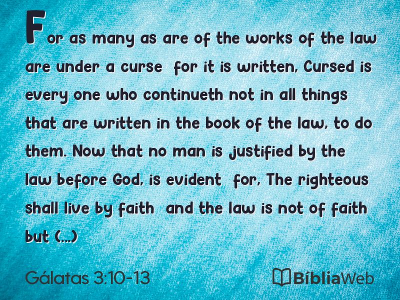 Gálatas 3:10-13 em imagem para compartilhar