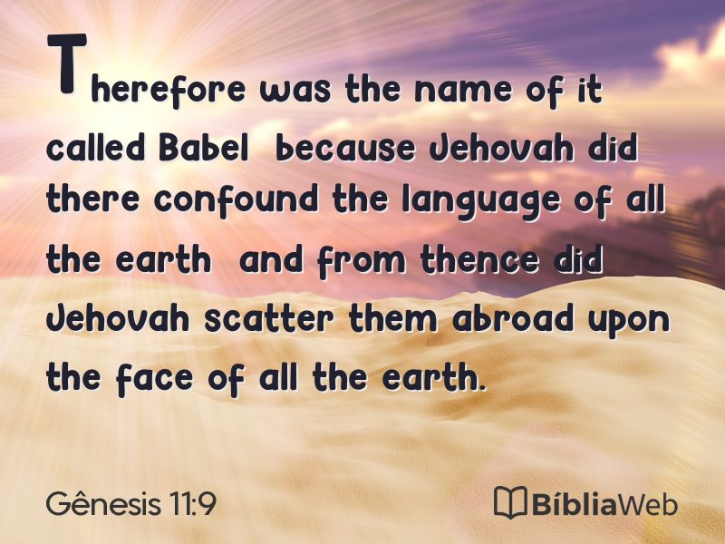 Gênesis 11:9 em imagem para compartilhar