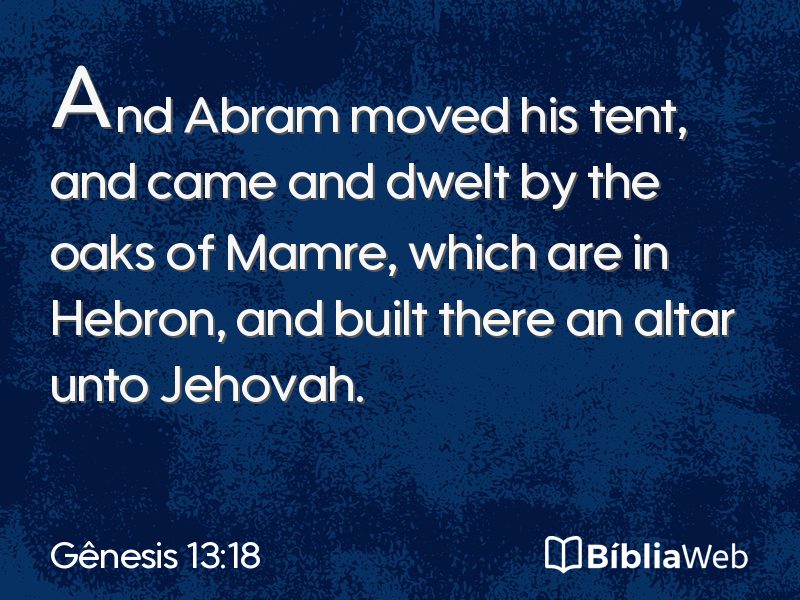 Gênesis 13:18 em imagem para compartilhar