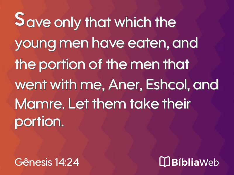 Gênesis 14:24 em imagem para compartilhar