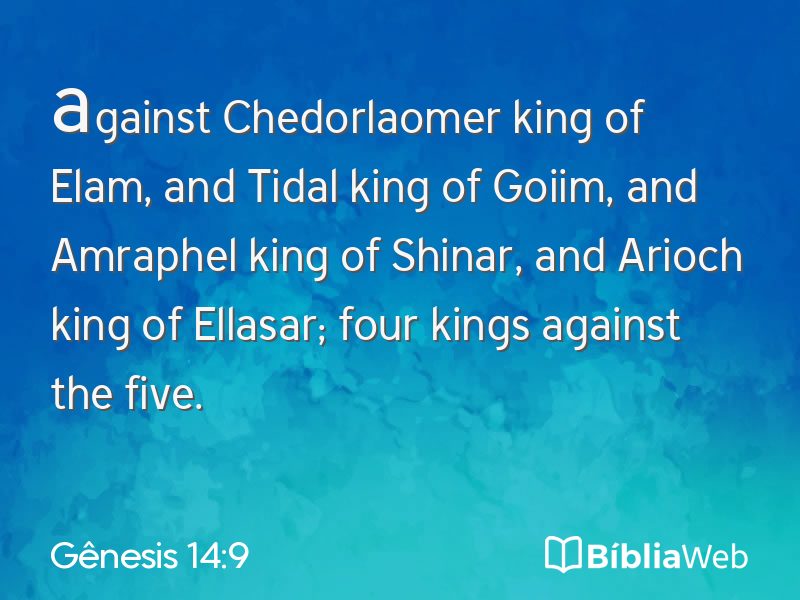 Gênesis 14:9 em imagem para compartilhar