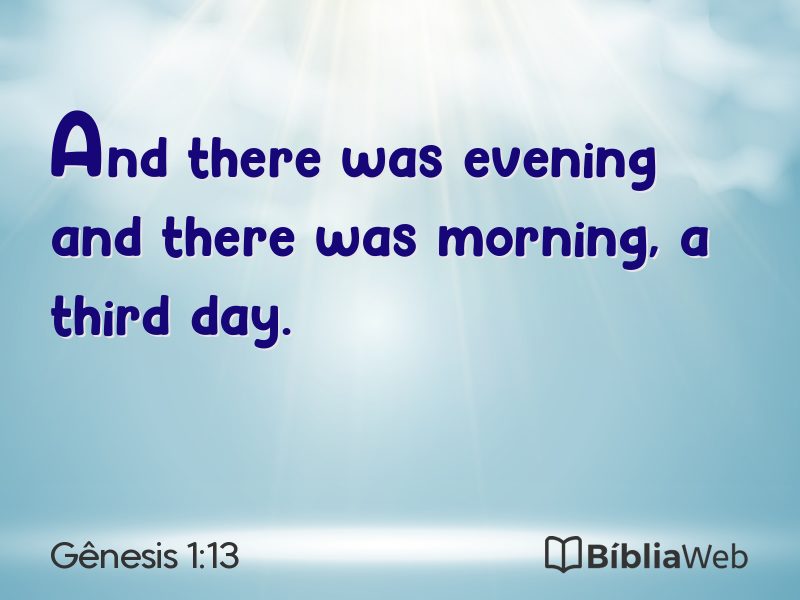 Gênesis 1:13 em imagem para compartilhar