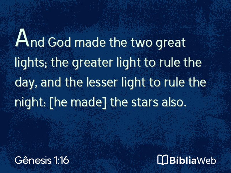 Gênesis 1:16 em imagem para compartilhar