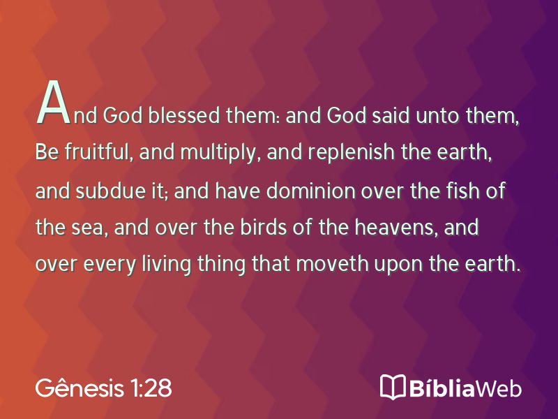 Gênesis 1:28 em imagem para compartilhar