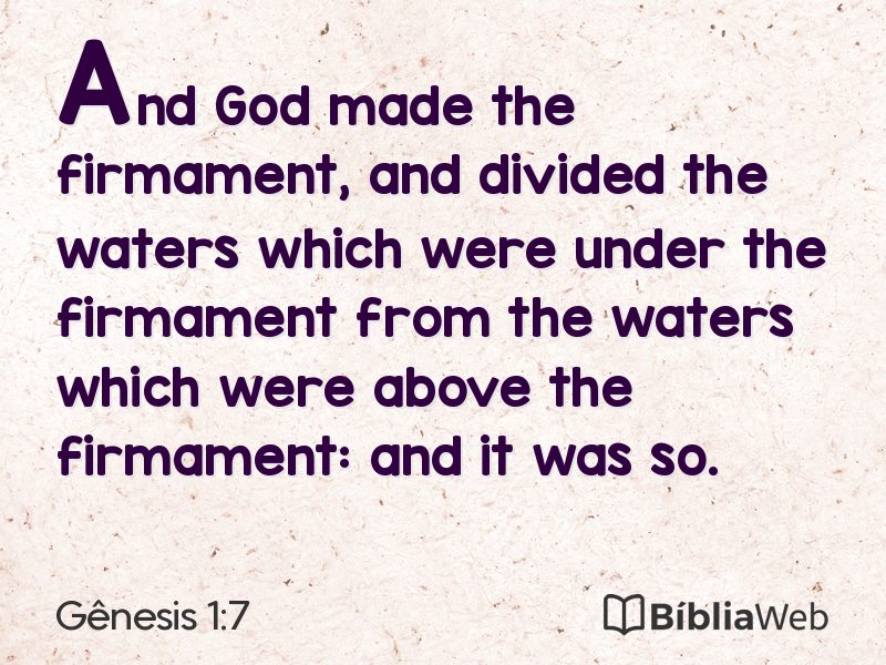 Gênesis 1:7 em imagem para compartilhar