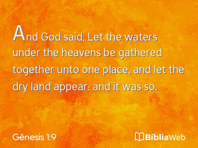 Gênesis 1:9 em imagem para compartilhar