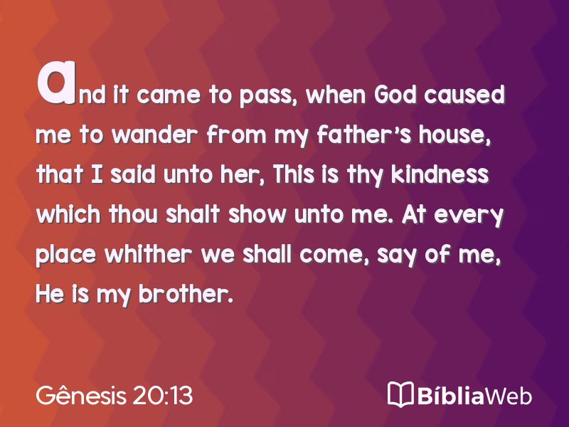 Gênesis 20:13 em imagem para compartilhar