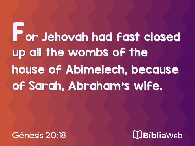 Gênesis 20:18 em imagem para compartilhar