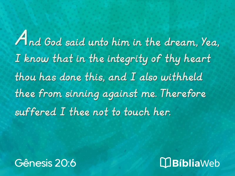 Gênesis 20:6 em imagem para compartilhar