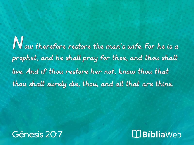Gênesis 20:7 em imagem para compartilhar