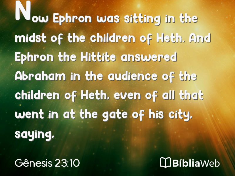 Gênesis 23:10 em imagem para compartilhar